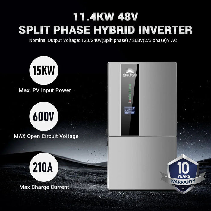 Green Vista Living Sungold Power 11.4KW Hybrid Inverter 48V Split Phase SGN11.4KHB-48 - View 17