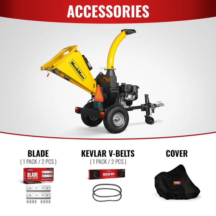 5 inch E-stat KOHLER 429cc 14hp Gasoline Engine Powered Disc Wood Chipper with Taillight ,  P4205