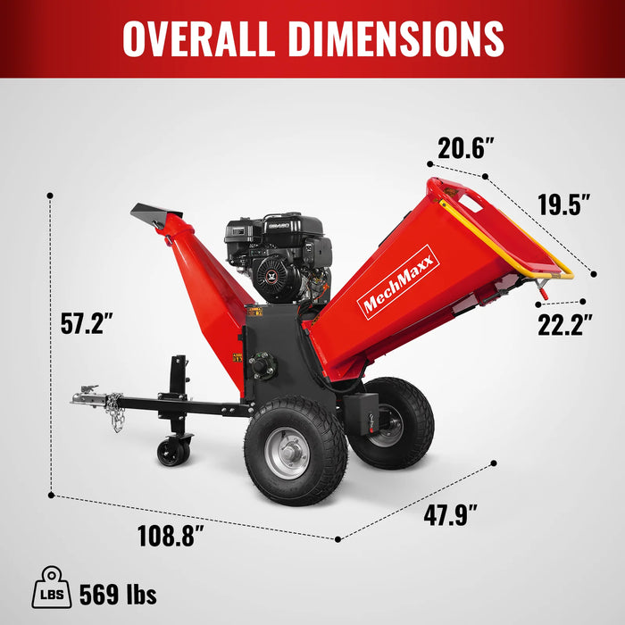 6 inch E-start ZONSEN 459cc 15hp Gasoline Engine Powered Drum Wood Chipper ,  P4206