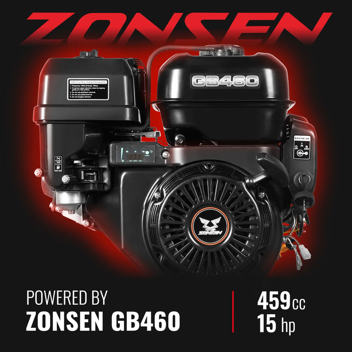 6 inch E-start ZONSEN 459cc 15hp Gasoline Engine Powered Drum Wood Chipper ,  P4206