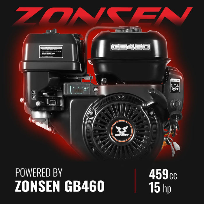 6 inch E-start ZONSEN 459cc 15hp Gasoline Engine Powered Drum Wood Chipper , P4206
