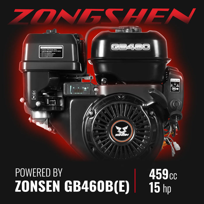 6 inch E-start ZONSEN 459cc 15hp Gasoline Engine Powered Drum Wood Chipper,  P4206