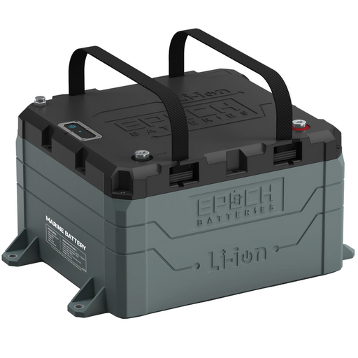 Epoch 48V 50Ah LiFePO4 battery — front view