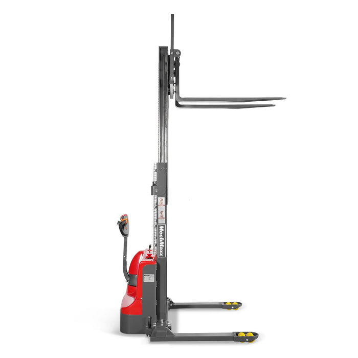 2640lbs Electric Straddle Stacker,  98" Lift,  Adjustable Legs & Forks,  F26-98SLA