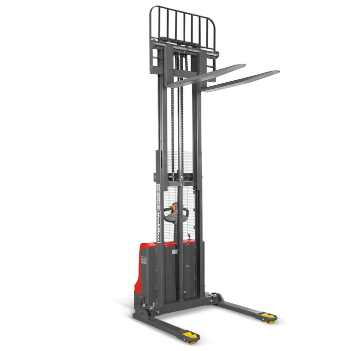 2640lbs Electric Straddle Stacker,  98" Lift,  Adjustable Legs & Forks,  F26-98SLA