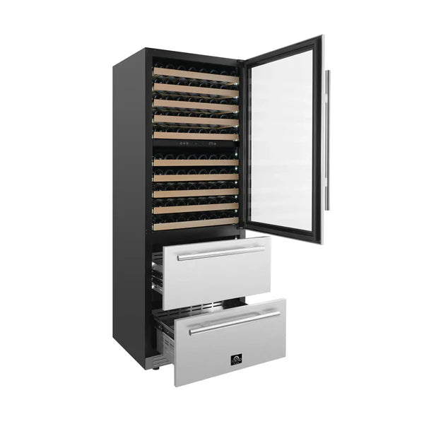 Forno Celano 30-Inch 21.3 Cu.ft Dual Zone Wine Cellar & Beverage Cooler (FWCDR6697-30S) FORNO