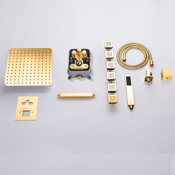 Cascada Showers 12" Cascada Annecy Shower System - Polished Gold - Detail View 2