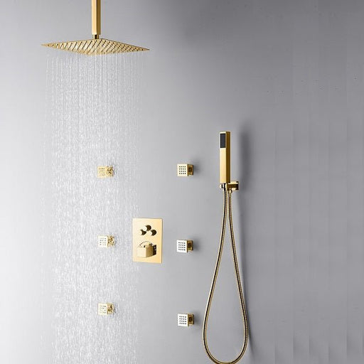 Cascada Showers 12" Cascada Annecy Shower System - Polished Gold - Alternate View