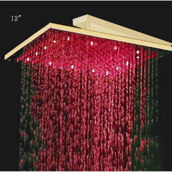 Cascada Showers 12" Square Rainfall LED Shower Head - Product Image 5