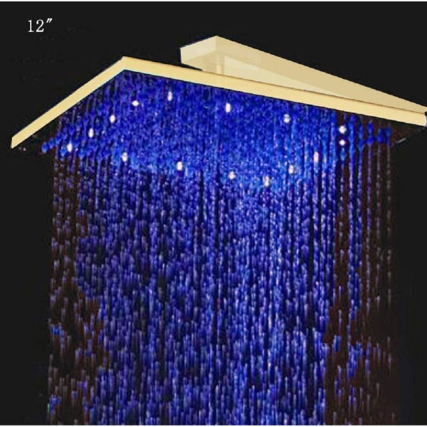 Cascada Showers 12" Square Rainfall LED Shower Head - Product Image 15