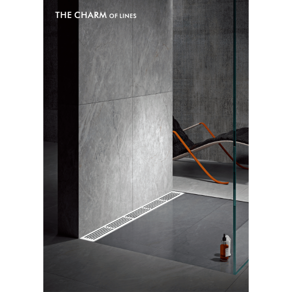 Cascada Showers 12", Linear Drain System for Floor, Stainless Steel 304,  1073 - Main Product Image