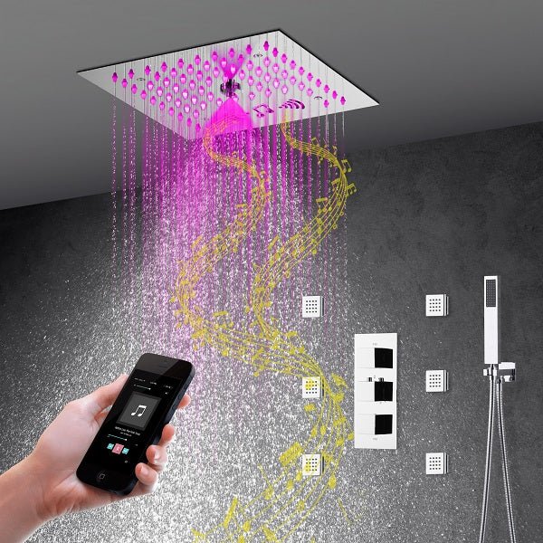 Cascada Showers 12” Music LED shower system with built-in Bluetooth Speaker - Main Product Image