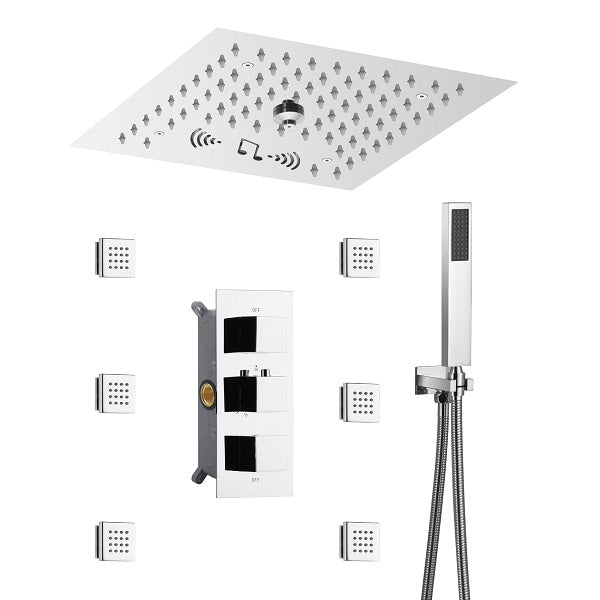 Cascada Showers 12” Music LED shower system with built-in Bluetooth Speaker - Product Image 12