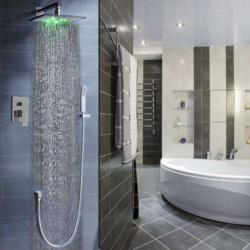 Cascada Showers 12" Rainfall LED Shower Set Double-Function Valve - Main Product Image