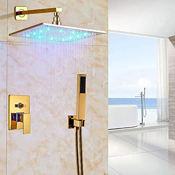 Cascada Showers 12" Rainfall LED Shower Set Double-Function Valve - Alternate View