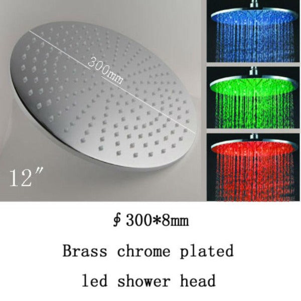 Cascada Showers 12" Round Rainfall LED Shower Head Stainless Steel - Detail View 2