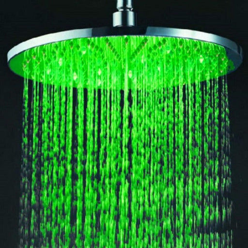 Cascada Showers 12" Round Rainfall LED Shower Head Stainless Steel - Main Product Image
