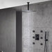 Cascada Annecy 12" Square Rainfall Shower System – Matt Black - Side View