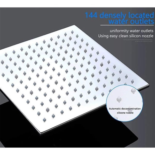 Cascada Showers 12" Square LED Wall Mounted Shower Set - Alternate View