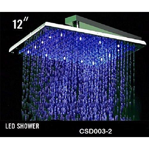 Cascada Showers 12" Square Rainfall LED Shower Head - Product Image 16
