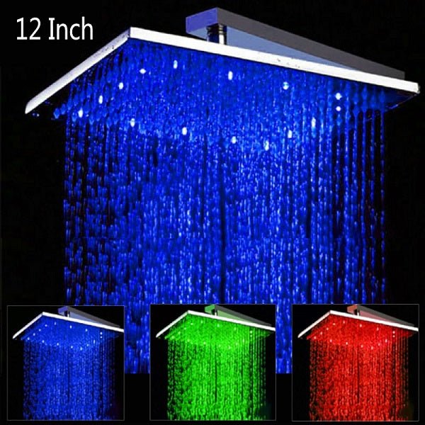 Cascada Showers 12" Square Rainfall LED Shower Head - Product Image 21