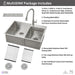 Forno Acqua 33-Inch Drop-In/Undermount 40/60 Double Bowl Sink with Retractable Faucet &... Kitchen Appliance - View 12