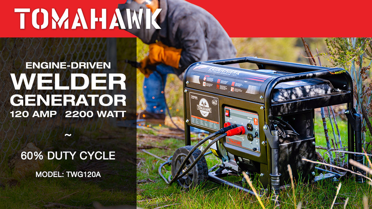 Tomahawk Power 120 Amp Engine Driven Welder Generator 2200 Watt 7 HP Gas Powered - Detail View 2