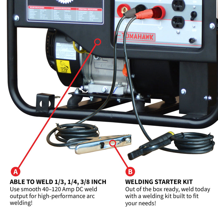 Tomahawk Power 120 Amp Engine Driven Welder Generator 2200 Watt 7 HP Gas Powered - Product Image 6