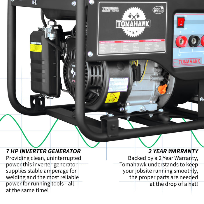 Tomahawk Power 120 Amp Engine Driven Welder Generator 2200 Watt 7 HP Gas Powered - Product Image 5