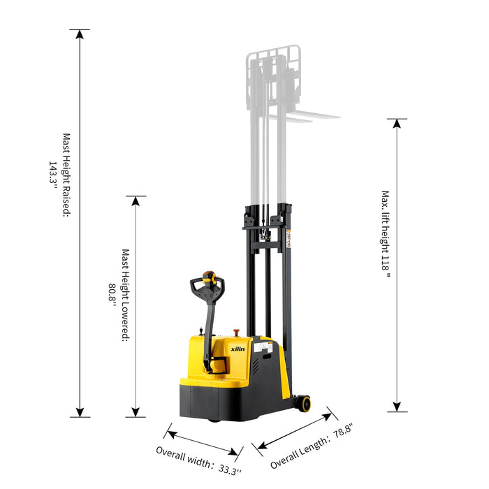 Xilin CPD05W-118 counterbalanced stacker spec and feature callout