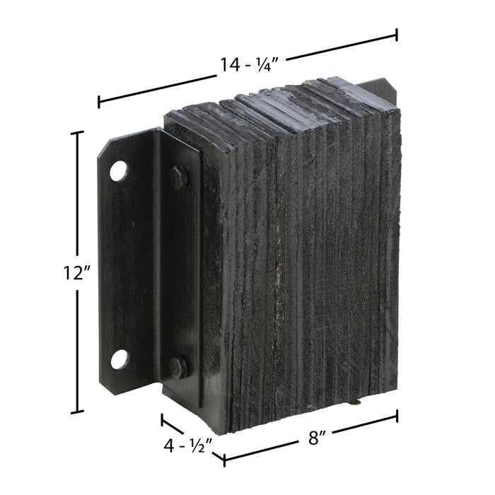 Vestil 1212-4.5 laminated rubber dock bumper dimensions diagram