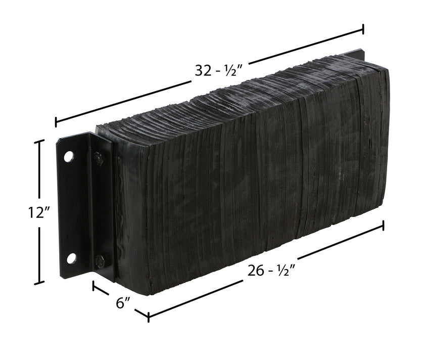 Vestil 1230-6 laminated rubber dock bumper dimensions diagram