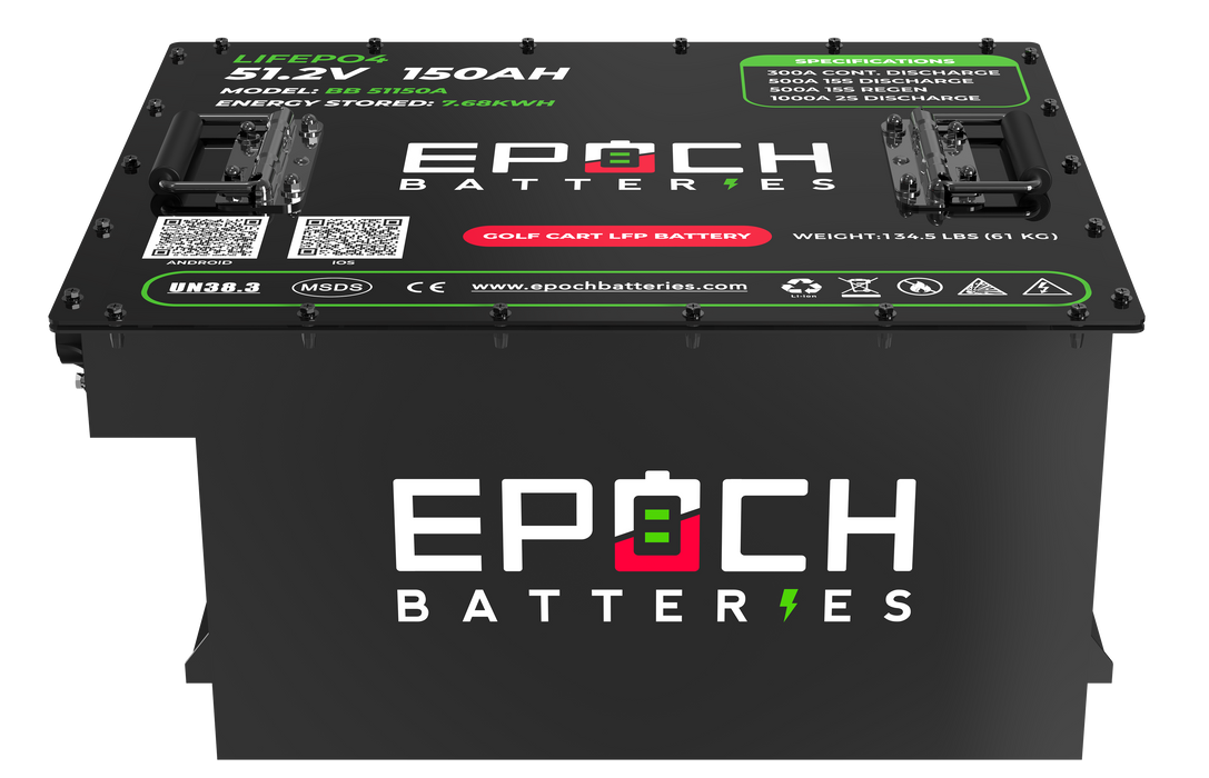 Epoch 48V 150Ah - LiMax Series - Lithium (LiFePO4) Golf Cart Battery - Complete Kit