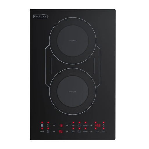 Empava EMPV-12EC07 12 inch 2 burner induction cooktop in black with bridge element