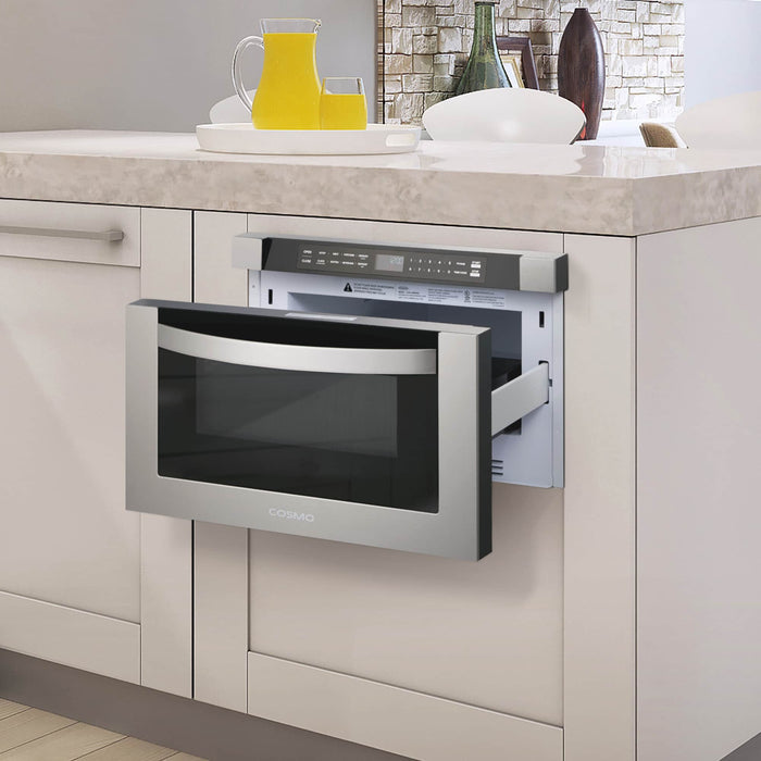 Cosmo 4-Piece Appliance Package - 30-Inch Electric Cooktop, Refrigerator, Wall Oven and Microwave Drawer in Stainless Steel (COS-4PKG-285) Cosmo