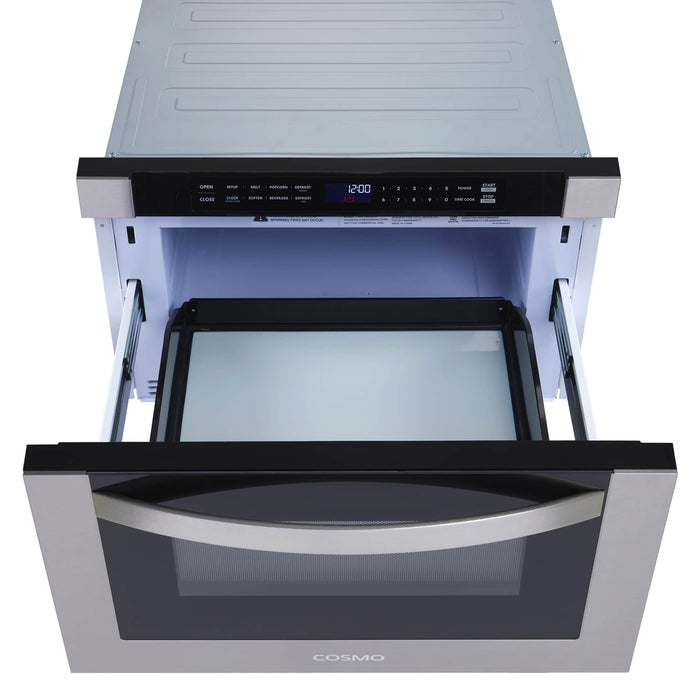 Cosmo 4-Piece Appliance Package - 30-Inch Dual Fuel Range, Dishwasher, Refrigerator and Microwave Drawer in Stainless Steel (COS-4PKG-281) Cosmo
