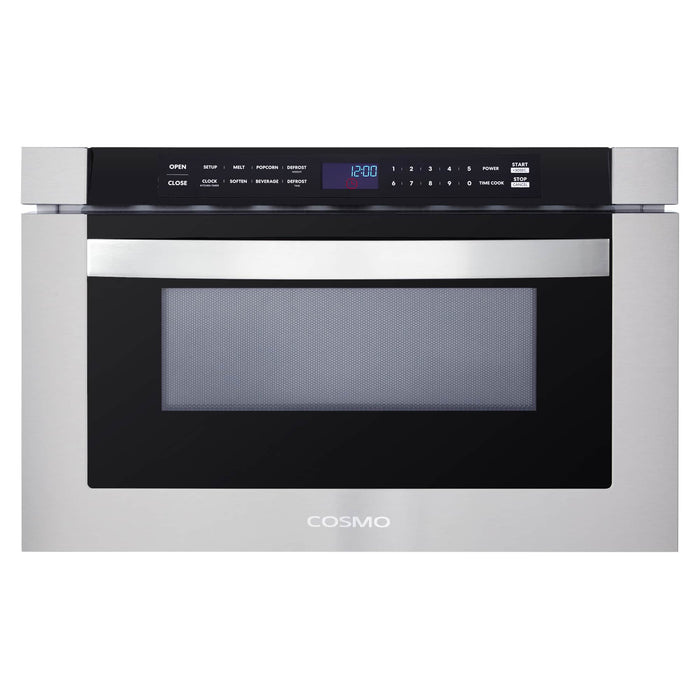 Cosmo 4-Piece Appliance Package - 30-Inch Dual Fuel Range, Dishwasher, Refrigerator and Microwave Drawer in Stainless Steel (COS-4PKG-269) Cosmo