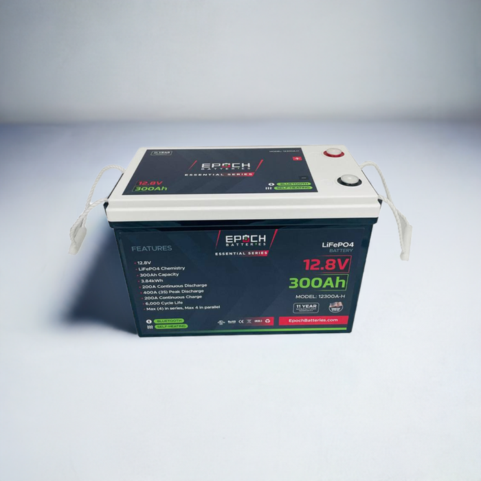 Epoch 12V 300Ah Essential Series LiFePO4 battery — battery management system connection detail