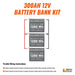 Green Vista Living Rich Solar - 300Ah 12V LiFePO4 Off-Grid Battery Kit | 3.8kWh Deep Cycle... Power Station - Side View
