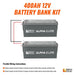 Green Vista Living Rich Solar - 400Ah 12V LiFePO4 Off-Grid Battery Kit | 5.12kWh Deep Cycle... Power Station - Side View