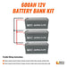 Green Vista Living Rich Solar - 600Ah 12V LiFePO4 Off-Grid Battery Kit | 7.6kWh Deep Cycle... Power Station - Side View