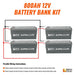 Green Vista Living Rich Solar - 800Ah 12V LiFePO4 Off-Grid Battery Kit | 10.2kWh Deep Cycle... Power Station - Side View