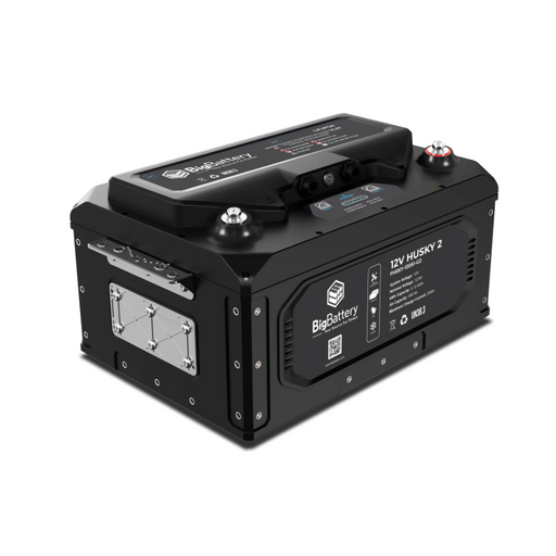 BigBattery - HUSKY 2 - 12V - 400Ah - 5.12kWh - LiFePO4 Battery - BigBattery 12V Husky 2 Battery Angled View 