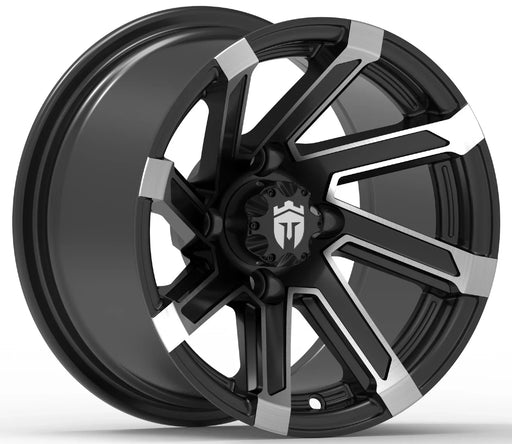 Empire Blade B12 12x7 Wheel with Gladiator Golf A/P Tire golf cart wheel and tire – view 2