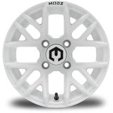 MODZ Matrix 12x7 Glossy White Wheel & Gladiator A/P Tire golf cart wheel and tire – view 2