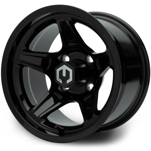 MODZ Drift 12x7 Glossy Black Golf Cart Wheel