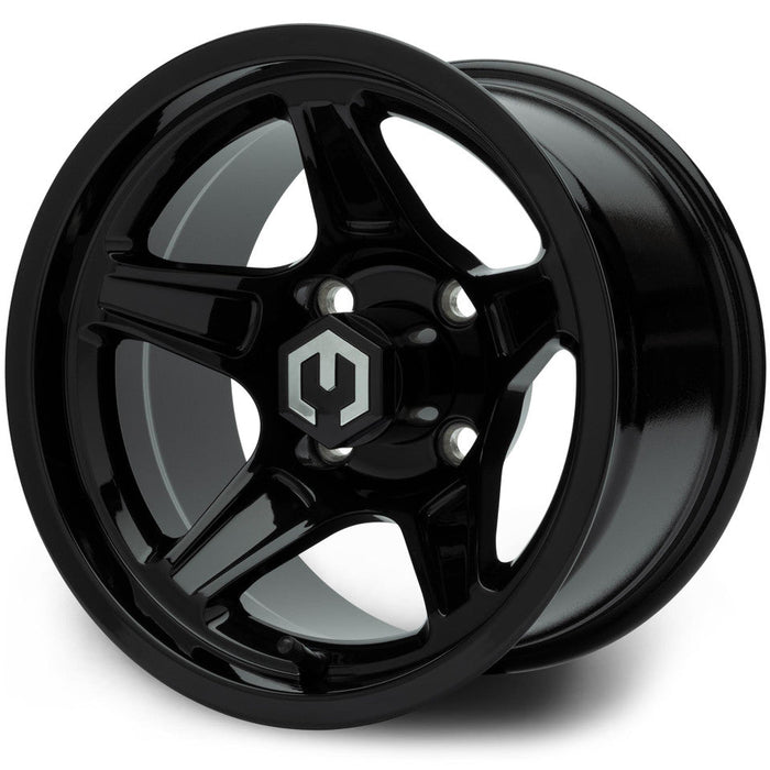 MODZ Drift 12x7 Glossy Black Golf Cart Wheel