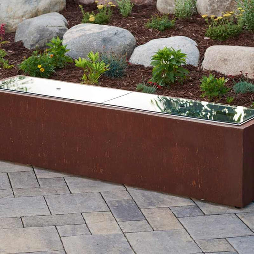 The Outdoor Greatroom Linear Glass Burner Cover Fire Pit