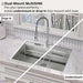 Forno Acqua 33-Inch Drop-In/Undermount 3-Level Workstation Sink with Waterfall Faucet &... Kitchen Appliance - Side View