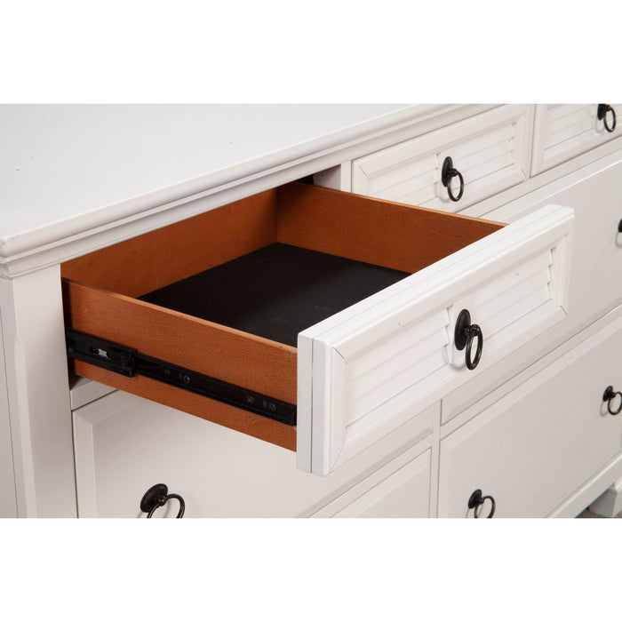 Alpine Furniture Winchester 7 Drawer Dresser, White